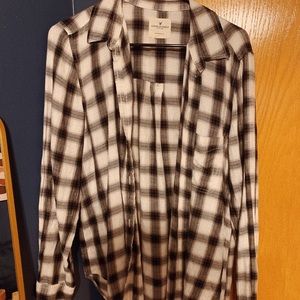black and white plaid shirt